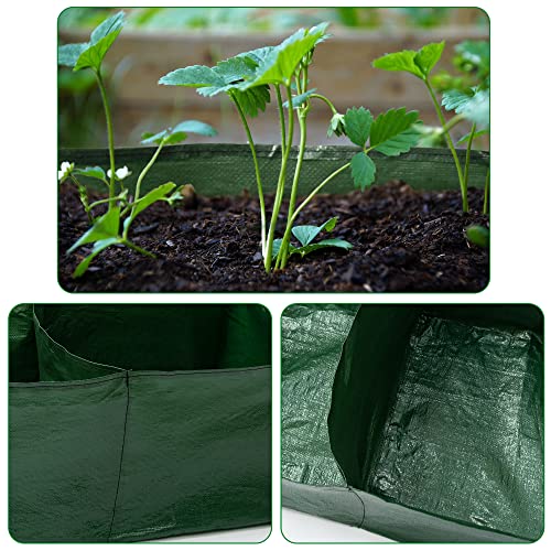 Pack 2 of Garden Raised Planting Bed with 4 Partition Grids,Durable PE Planter Bags for Vegetables,Suitable for Potato/Tomato/Flower/Garden Containers (2)