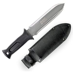 sengreen hori digging knife – 7.5 inches, with leather sheath