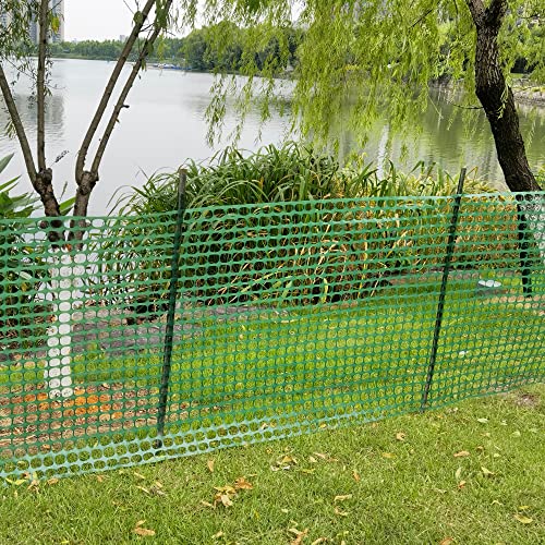 KALYSIE Safety Fence Plastic Mesh Fencing Roll, 4'x100' Feet 1 Roll with 100 Zip Ties, Temporary Reusable Netting for Snow Fence, Garden, Construction and Animal Barrier (Green MW 10.71 lb/roll)