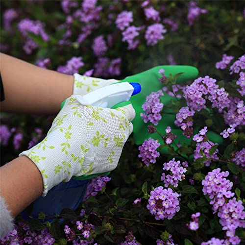 3 Pairs Garden Gloves One Size for Women, Breathable Foam Latex Working Gloves, for Gardening, landscape，DIY，100% Pure Rubber