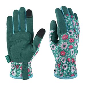oizen gardening gloves for women, garden gloves with touch screen, light duty working gloves, gardening gifts for women, size small