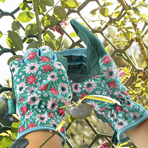 OIZEN Gardening Gloves for Women, Garden Gloves with Touch Screen, Light Duty Working Gloves, Gardening Gifts for Women, Size Small