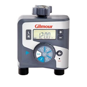 gilmour 804014-1001 400gtd outlet electronic water timer, dual, gray