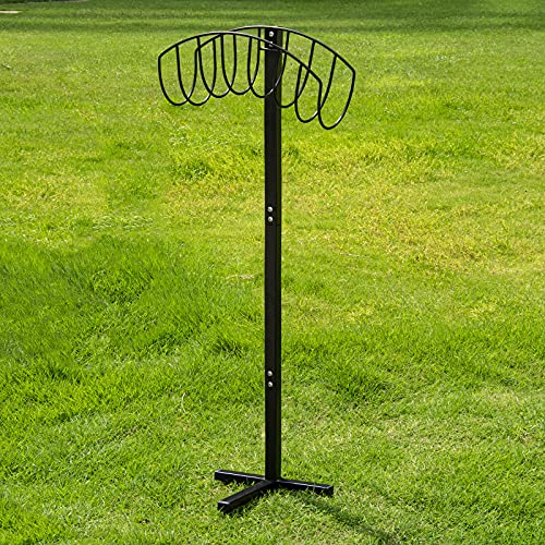 Garden Hose Holder - CreiYuan Water Hose Stand Freestanding Metal Hose Hanger, Detachable Heavy Duty Hose Storage Stand for Outdoor