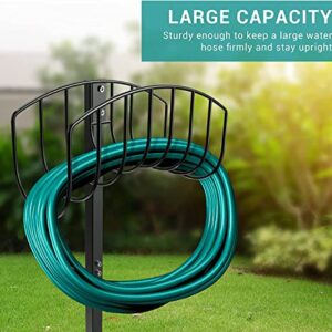 Garden Hose Holder - CreiYuan Water Hose Stand Freestanding Metal Hose Hanger, Detachable Heavy Duty Hose Storage Stand for Outdoor