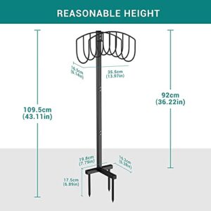 Garden Hose Holder - CreiYuan Water Hose Stand Freestanding Metal Hose Hanger, Detachable Heavy Duty Hose Storage Stand for Outdoor