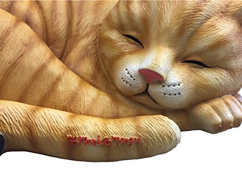 By Mark & Margot - Outdoor Garden Gnomes Picnic Sleeping Cat Statue - Beautiful Funny Novelty Gift (One Size, Blue)