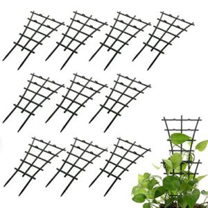 gwokwai 12pcs plant climbing trellis supports, diy garden mini superimposed potted plant support plastic pot plant stem support wire for indoor outdoor vines flower vegetable
