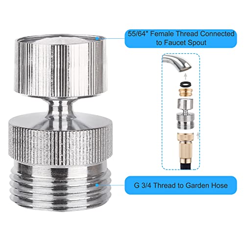 4 Pieces Garden Hose Adapter Kit Faucet Adapter Kit, Multi-Thread Sink to Hose Adapter Water Filter Adapter Female to Female / Male to Female, Swivel Faucet Aerator Adapter Water Hose Adapter