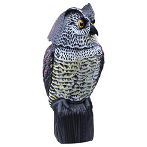 andbird plastic owl decoy to scare birds away with rotating head/eyes,garden owl for bird control,owl scarecrow statues as the yard decoration,shape outdoor