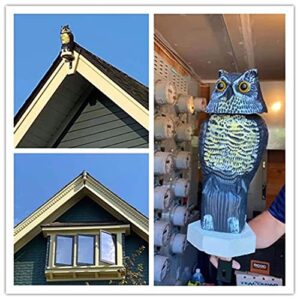 AndBird Plastic Owl Decoy to Scare Birds Away with Rotating Head/Eyes,Garden Owl for Bird Control,Owl Scarecrow Statues as The Yard Decoration,Shape Outdoor