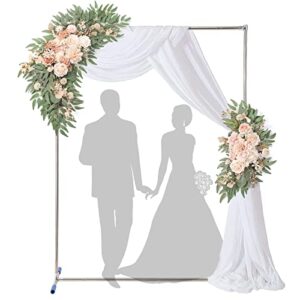 wedding arch, 7x5ft arch for wedding ceremony with support feet base, square metal stand frame for wedding, party, bridal, garden, outdoor, rectangle archway for balloon decoration