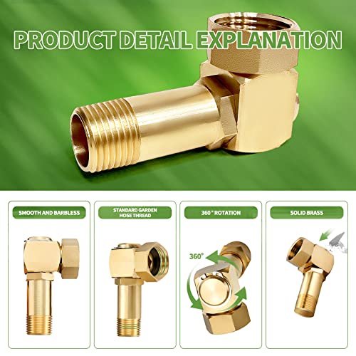 LitOrange Leed-Free Brass Hose Reel Parts Fittings,Garden Hose Adapter, Brass Replacement Part Swivel,for Liberty Garden Products