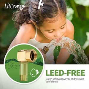 LitOrange Leed-Free Brass Hose Reel Parts Fittings,Garden Hose Adapter, Brass Replacement Part Swivel,for Liberty Garden Products