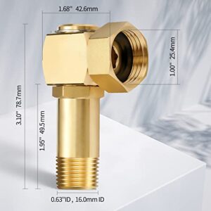 LitOrange Leed-Free Brass Hose Reel Parts Fittings,Garden Hose Adapter, Brass Replacement Part Swivel,for Liberty Garden Products