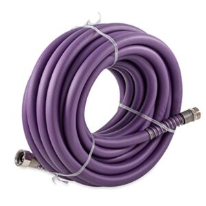 Camco EvoFlex 50-Foot Drinking Water Hose | Features an Extra Flexible Construction, Stainless Steel Strain Reliefs, and is Ideal for RVing, Gardening, Washing Pets, and More | Purple (22586)