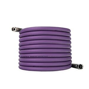 Camco EvoFlex 50-Foot Drinking Water Hose | Features an Extra Flexible Construction, Stainless Steel Strain Reliefs, and is Ideal for RVing, Gardening, Washing Pets, and More | Purple (22586)