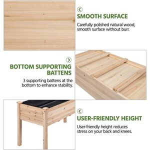 Yaheetech Raised Garden Bed 48x24x30in Elevated Wooden Planter Box with Legs Standing Growing Bed for Gardening/Backyard/Patio/Balcony