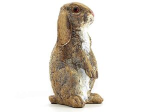 bellaa rabbit statue curious cute standing bunny outdoor garden patio lawn farmhouse bunnies figurine rustic sculpture 10 inch home decor presents for mom gifts for grandma