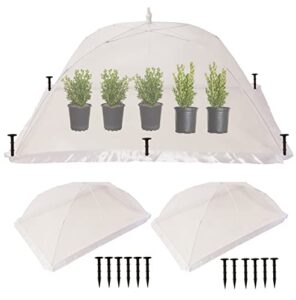 costyle 2 pack plant covers protector 33 x 25.5 x20 inch strawberry plant protector to keep animals deer rabbits out, pop up garden row covers for vegetables (fabric, 20 inch)