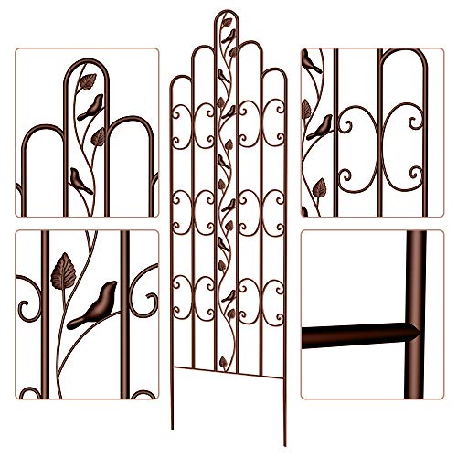 Amagabeli 2 Pack Large Garden Trellis 71” x 21” Heavy Duty Rustproof Brown Iron Plant Trellis for Potted Plant Support Tall Wall Metal Trellis for Rose Vine Vegetable Cucumber