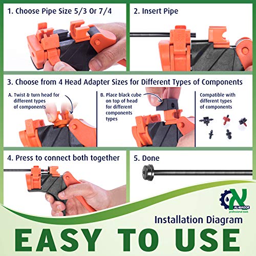 AL-MAGOR Talli Grip TG Garden Tool: Gun for Inserting Components - Connectors & Drippers into Micro-Pipes for Irrigation Pipes with Ease - Model 700011