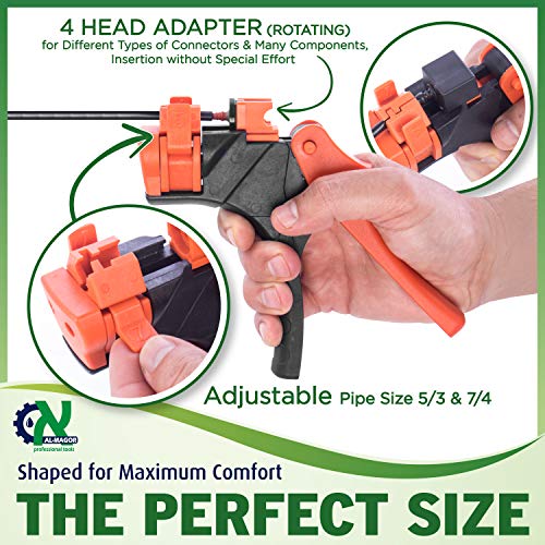 AL-MAGOR Talli Grip TG Garden Tool: Gun for Inserting Components - Connectors & Drippers into Micro-Pipes for Irrigation Pipes with Ease - Model 700011