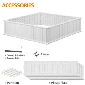 Leisurelife 4X4FT Raised Garden Bed Kit for Gardening,Elevated Plastic Planter Box for Vegetables Flowers, Herbs, Fruits