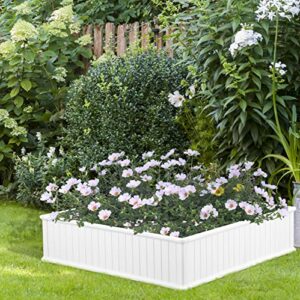 leisurelife 4x4ft raised garden bed kit for gardening,elevated plastic planter box for vegetables flowers, herbs, fruits