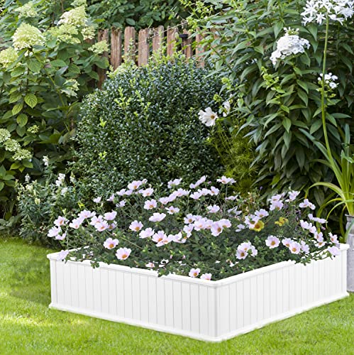 Leisurelife 4X4FT Raised Garden Bed Kit for Gardening,Elevated Plastic Planter Box for Vegetables Flowers, Herbs, Fruits