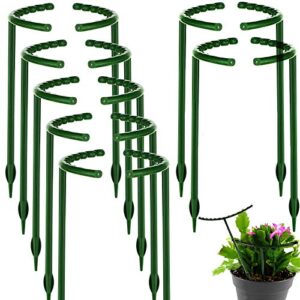 14Pcs Plant Support Plant Stake Half Round Plant Support Ring Garden Flower Support Plant Support Stakes for Tomato, Hydrangea, Indoor Plants, 6.3" Wide X 10.3" High