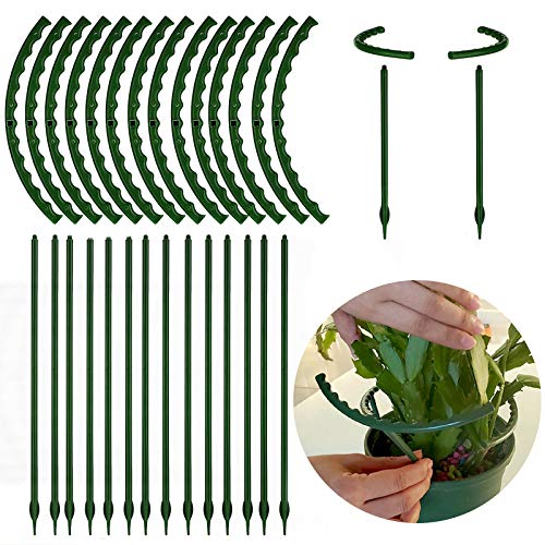 14Pcs Plant Support Plant Stake Half Round Plant Support Ring Garden Flower Support Plant Support Stakes for Tomato, Hydrangea, Indoor Plants, 6.3" Wide X 10.3" High