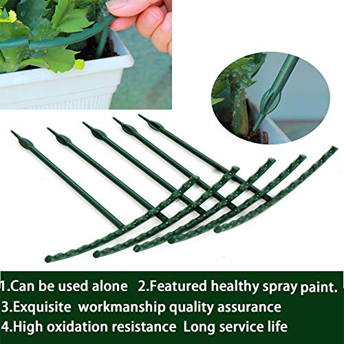 14Pcs Plant Support Plant Stake Half Round Plant Support Ring Garden Flower Support Plant Support Stakes for Tomato, Hydrangea, Indoor Plants, 6.3" Wide X 10.3" High