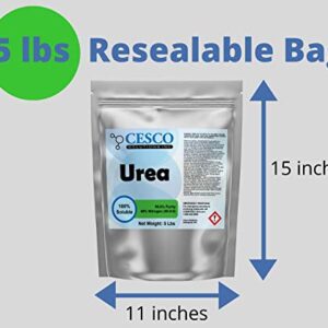 Urea Fertilizer 5lbs - Plant Food - High Efficiency 46% Nitrogen 46-0-0 Fertilizer for Indoor, Outdoor Plants - 99.6% Pure Water Soluble Garden Lawn, Vegetable Fertilizer and Tie Dye