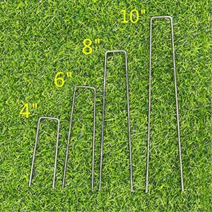 MTB 200 Pack 8x1 inch 11GA(0.12inch) Sod Staples Garden Pins Netting Stakes Ground Spikes Landscape Cover Pegs Carbon Steel Black