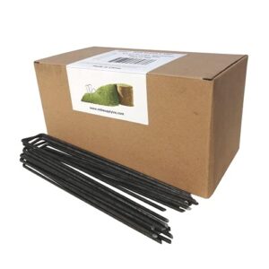 MTB 200 Pack 8x1 inch 11GA(0.12inch) Sod Staples Garden Pins Netting Stakes Ground Spikes Landscape Cover Pegs Carbon Steel Black