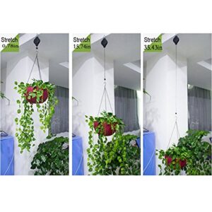 Orgrimmar Plant Pulley Retractable Pulley Plant Hanger Hanging Flower Basket Hook Hanger for Garden Baskets Pots and Birds Feeder in Different Height