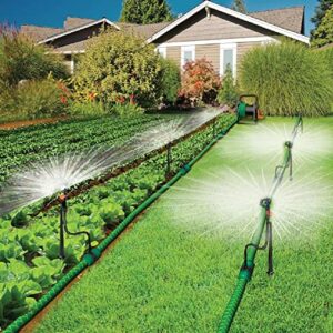 Lily's Home Above Ground Sprinkler System. DIY Irrigation System for Raised Garden Bed, Grass, Shrubs, Flowers, Vegetables. 6 Micro Sprinklers Set Connecting Directly to Your Garden Hose