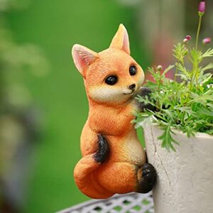 oxsnice miniature fairy garden and terrarium flower pot and vase hugger ornaments flower animal pots hanging garden flower pots balcony pendant ornaments (little fox)