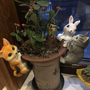 OXSNice Miniature Fairy Garden and Terrarium Flower Pot and Vase Hugger Ornaments Flower Animal Pots Hanging Garden Flower Pots Balcony Pendant Ornaments (Little Fox)