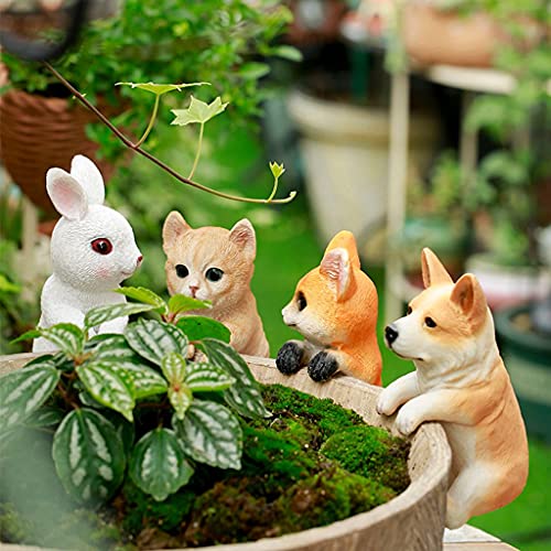 OXSNice Miniature Fairy Garden and Terrarium Flower Pot and Vase Hugger Ornaments Flower Animal Pots Hanging Garden Flower Pots Balcony Pendant Ornaments (Little Fox)