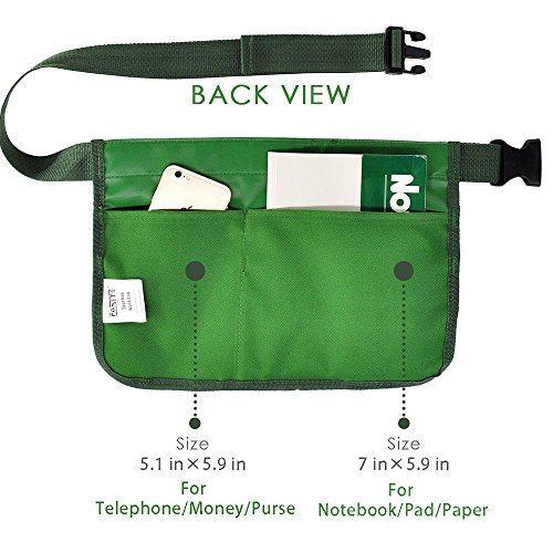 FASITE YL003F 7-POCKET Gardening Tools Belt Bags Garden Waist Bag Hanging Pouch, Green