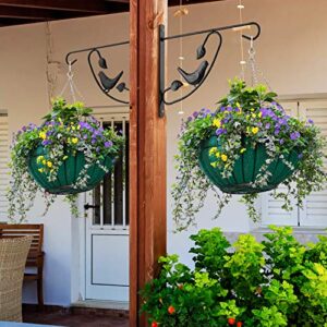 Amagabeli 4 Pack 12 inch Hanging Brackets for Plants Outdoor Hooks Hangers Planter Baskets Flower Pot Bird Feeder Wind Chimes Lanterns for Indoor Wall Fence Trees Patio Garden Post Arm Black BG152