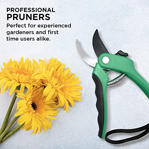 Nevlers 8" Bypass Pruning Shears for Gardening | Garden Shears with Stainless Steel Blades & 8mm Cutting Capacity| Professional Garden Scissors |Heavy Duty Gardening Hand Tools |Green Gardening Shears