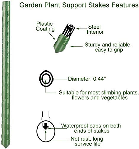 IPSXP Vegetable Trellis, Garden Plant Support Stakes for Climbing Plants, Vegetables, Flowers, Fruits, Vine, 3 Garden Trellis with 40 Adjustable Cable Tie