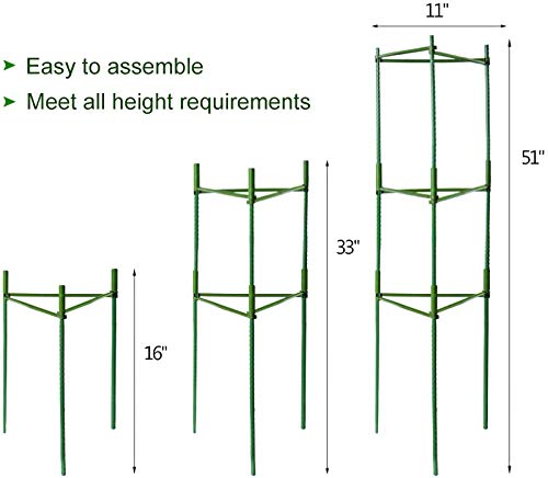 IPSXP Vegetable Trellis, Garden Plant Support Stakes for Climbing Plants, Vegetables, Flowers, Fruits, Vine, 3 Garden Trellis with 40 Adjustable Cable Tie