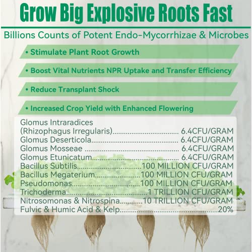 MetaMagic Mycorrhizal Fungi Root Enhancer for Plants Cuttings Hydro-Myco Fertilizer for Vegetables Herb Garden Kit Indoor Garden Hydroponics Growing System Hydroponic Nutrients Supplies, 5OZ