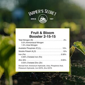 Farmer’s Secret - Fruit & Bloom Booster - Strengthen Roots and Increase Yield - Root and Foliar Plant Food - Made for a Variety of Fruits (16oz)