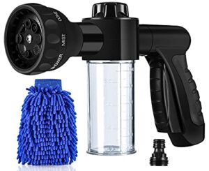 yeyouc garden hose nozzle, high pressure hose sprayer nozzle 8 way spray pattern foam blaster for for watering plants, lawn, patio, car wash, cleaning, showering pet