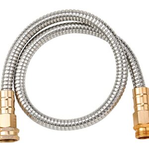 ZThan Eve Steel Garden Hose 304 Stainless Steel Metal Water Hose Very strong and durable Copper-plated aluminum connector Rust Proof, No kinks and bite Easy to Use & Store, With sprinkler (3)